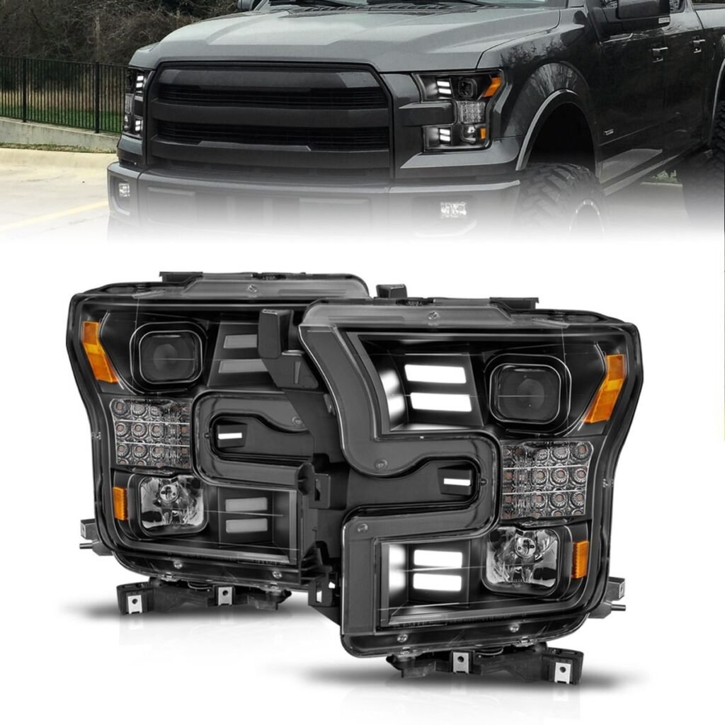 Ford F-150 15-17 Projector Light W/ Bar Style Light Black Housing