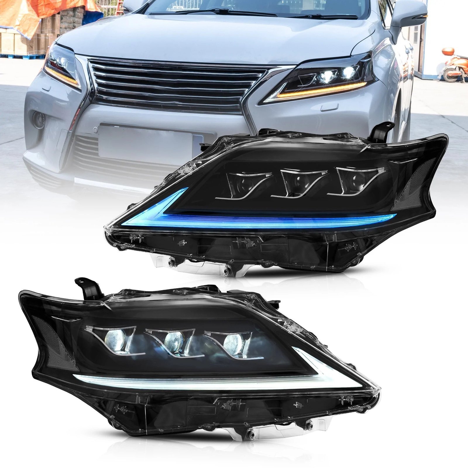 VLAND Full LED Headlights For Lexus RX350 RX450h 2012-2014 F Sport Third generation (AL10) [Fits HID/Xenon Models] - Image 2