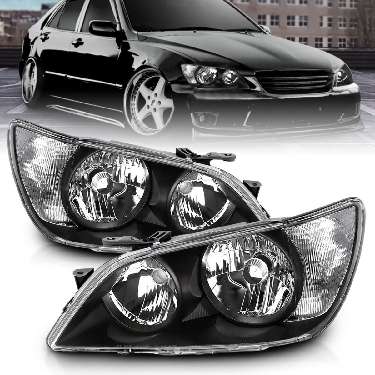 Lexus IS300 01-05 Crystal Headlights Black - Image 1