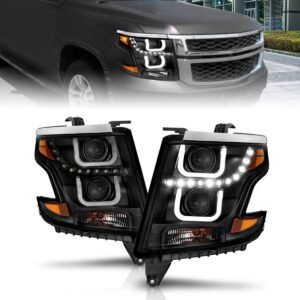 Chevy Tahoe/suburban 15-19 Projector U Bar Style Headlight - Black - Image 1