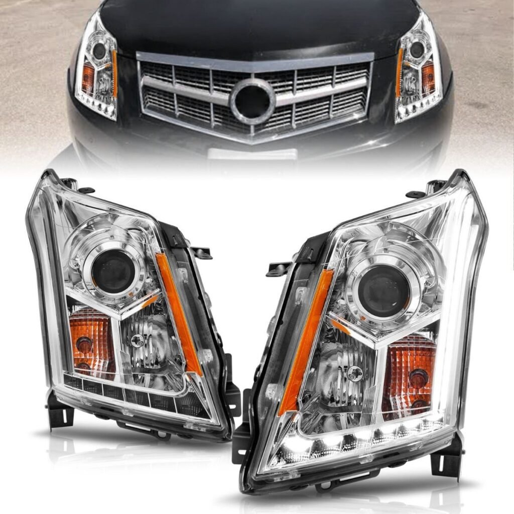 Cadillac SRX 10-14 Projector Headlights Plank Style Chrome