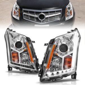 Cadillac SRX 10-14 Projector Headlights Plank Style Chrome - Image 1