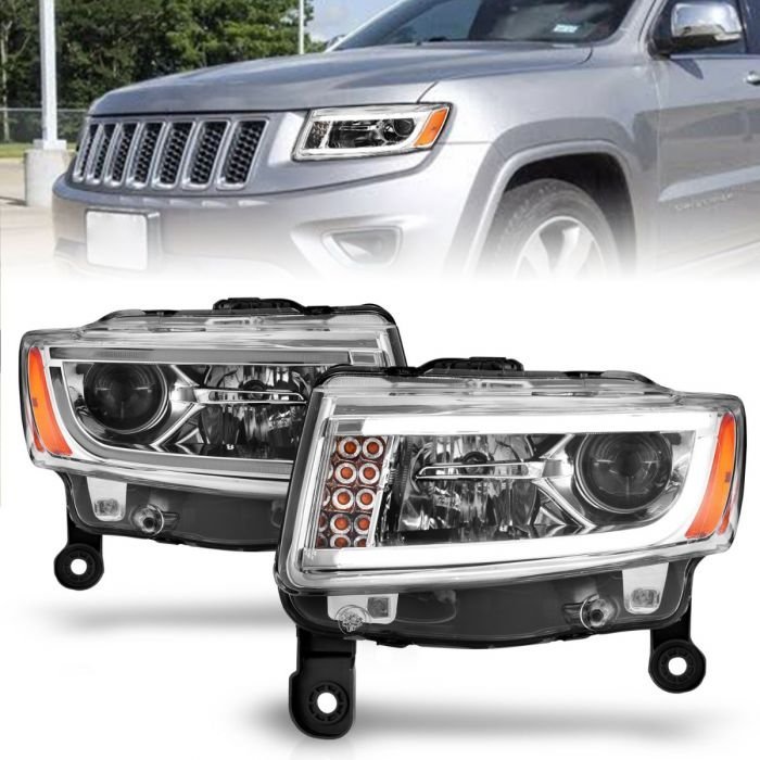 Jeep Grand Cherokee 14-15 Projector Headlights Plank Style Chrome
