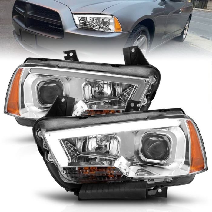 Dodge Charger 11-14 Projector Plank Style Headlight Chrome
