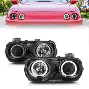 Acura Integra 94-97 Projector Halo Headlights Black - Image 1