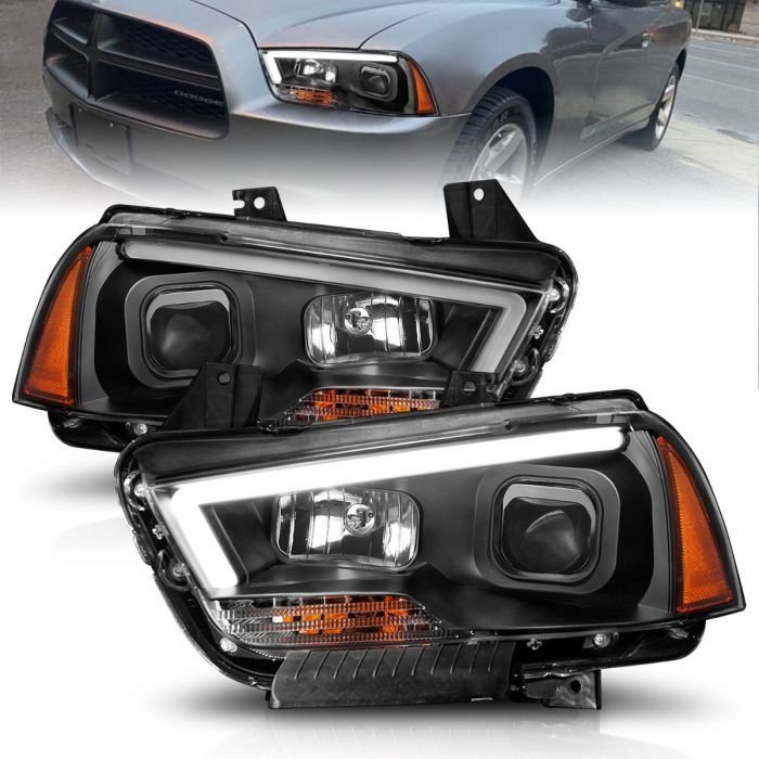 Dodge Charger 11-14 Projector Plank Style Headlight Black