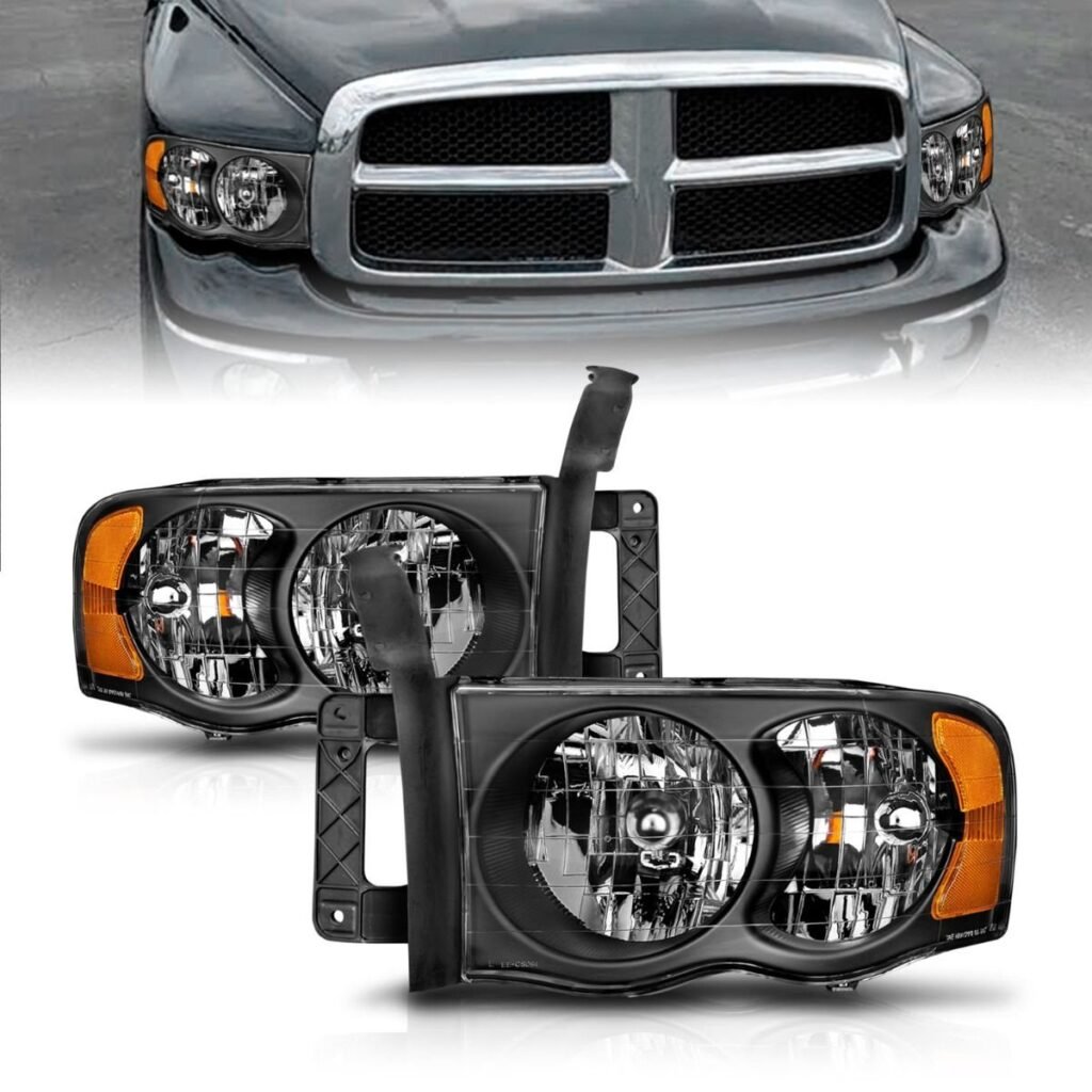 Dodge Ram 1500 02-05 / Ram 2500/3500 03-05 Crystal Headlights W/ Black Housing
