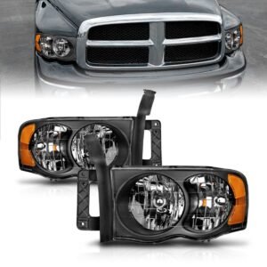 Dodge Ram 1500 02-05 / Ram 2500/3500 03-05 Crystal Headlights W/ Black Housing - Image 1