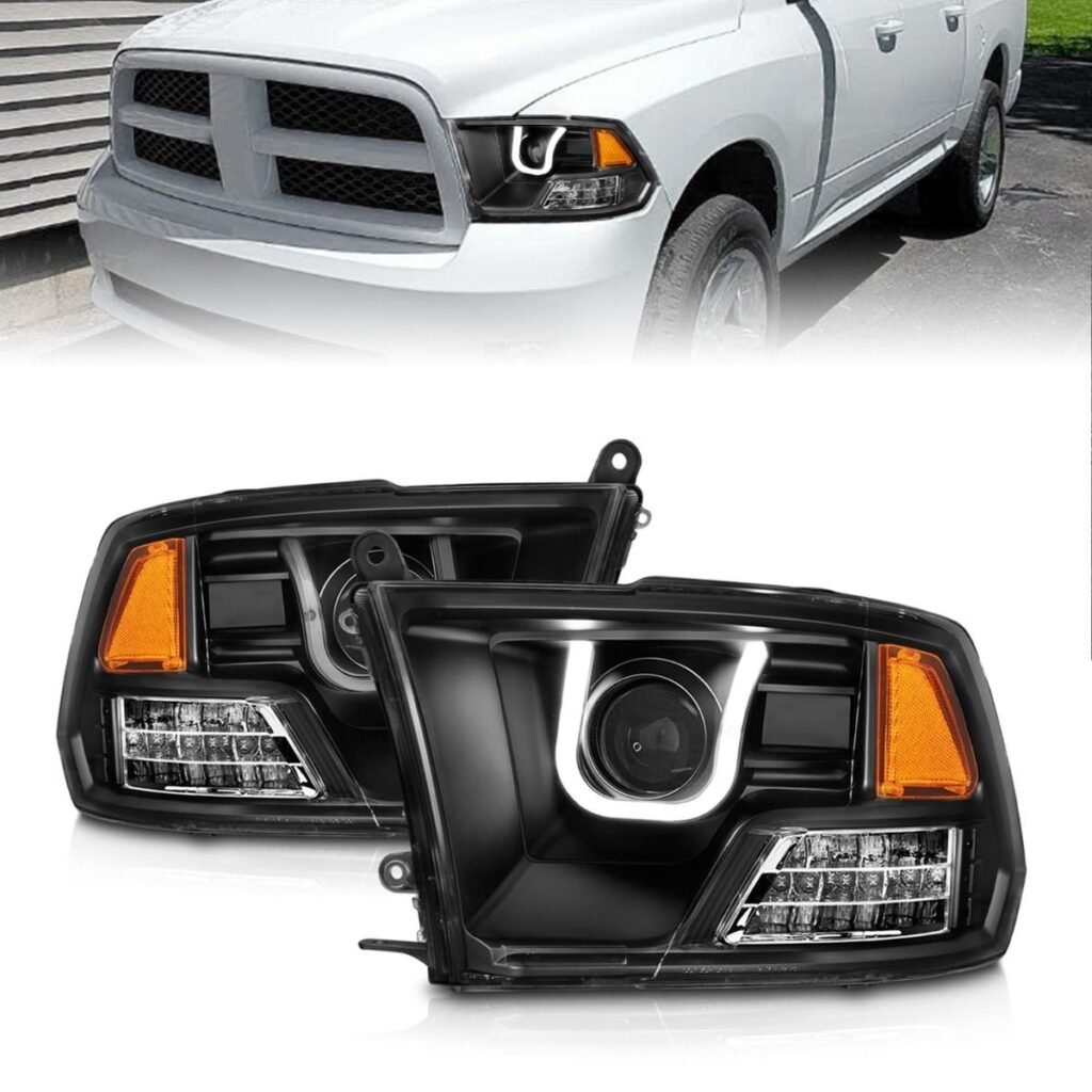 Dodge Ram 1500 09-18 / Ram 2500/3500 10-18 Projector U-bar Headlights Black (for Non-projector Models)