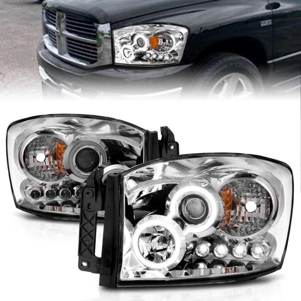 Dodge Ram 1500 06-08 / Ram 2500/3500 06-09 Projector Headlights Chrome W/ Rx Halo