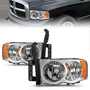 Dodge Ram 1500 02-05 / Ram 2500/3500 03-05 Crystal Headlights Chrome Housing - Image 1