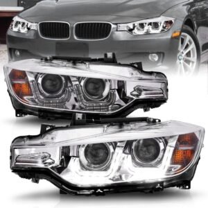 BMW 3 Series F30 12-15 4DR Projector Headlights U-bar Chrome - Image 1
