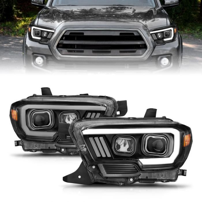 Toyota Tacoma 16-22 Projector Plank Style Headlight Black