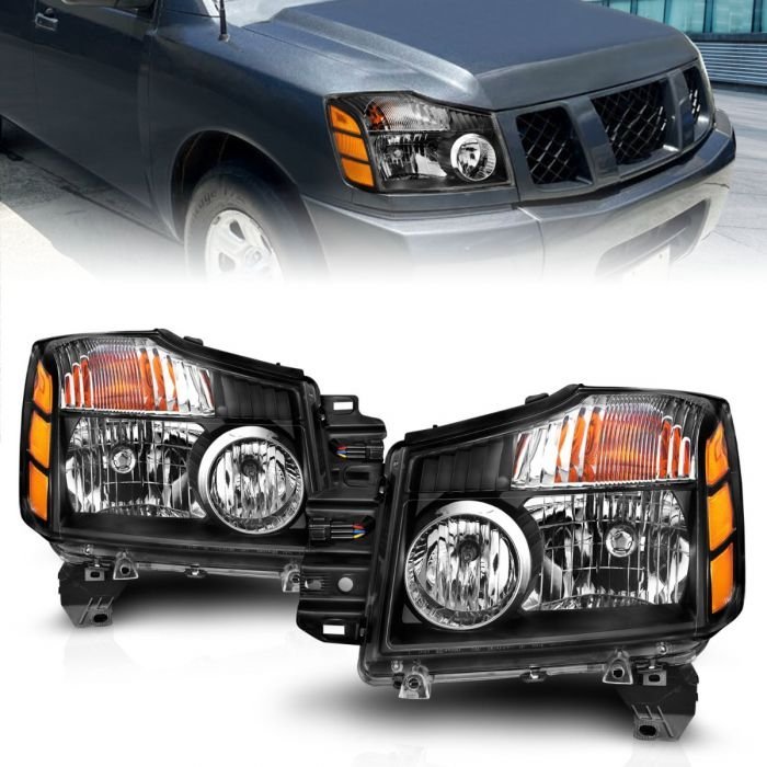 Nissan Armada 04-07 / Titan 04-15 Crystal Headlights With Black Housing