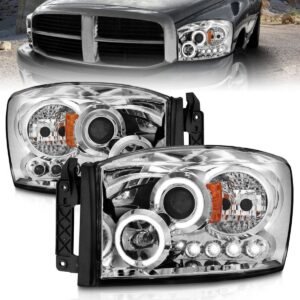 Dodge Ram 1500 06-08 / Ram 2500/3500 06-09 Projector Headlights Chrome Housing - Image 1