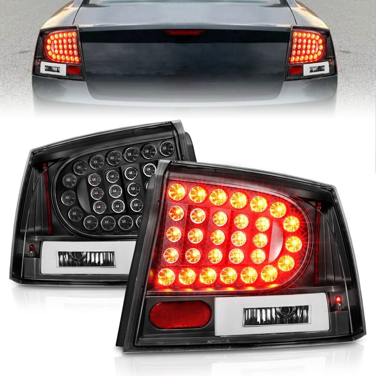 Dodge Charger 06-10 Led Tail Lights Black - Image 1