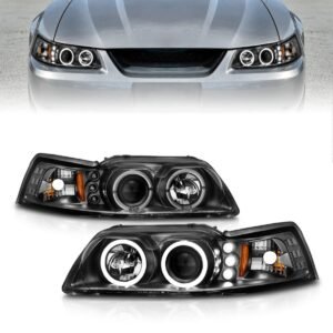 Ford Mustang 99-04 Projector Headlights Black Housing - Image 1