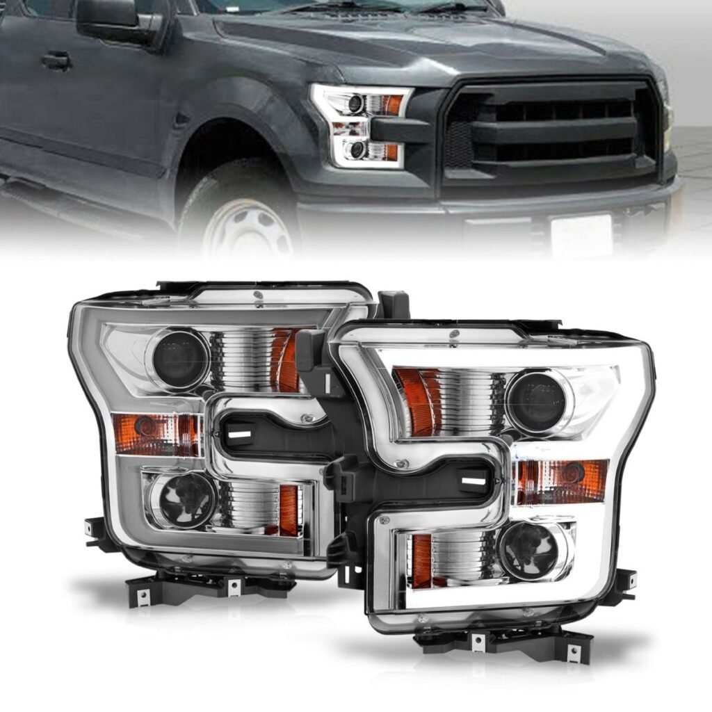 Ford F-150 15-17 Projector Plank Style Headlight Chrome(for Halogen Models Only)
