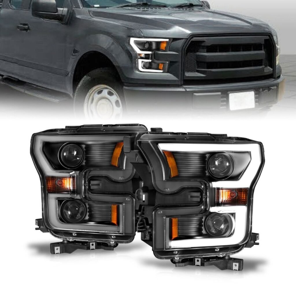 Ford F-150 15-17 Projector Plank Style Headlight Black