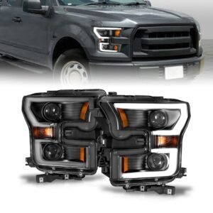 Ford F-150 15-17 Projector Plank Style Headlight Black - Image 1