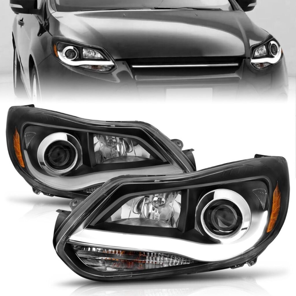 Ford Focus 12-14 Projector Plank Style Headlights Black