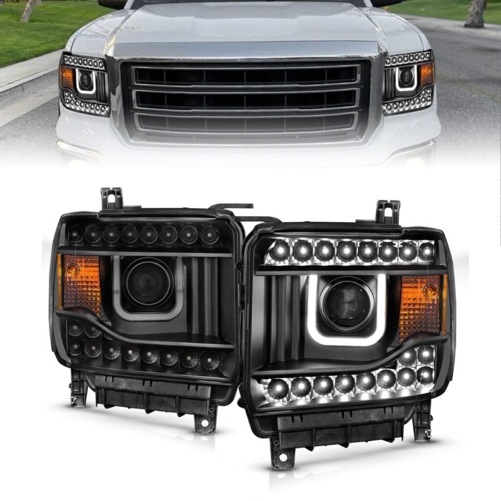 GMC Sierra 1500 14-15 /2500hd/3500hd 15-19 Projector U-bar Style Headlights Black