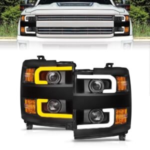 Chevy Silverado 15-19 2500hd/3500hd Projector Switchback Headlight - Black - Image 1