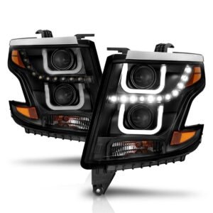 Chevy Tahoe/suburban 15-19 Projector U Bar Style Headlight - Black - Image 2