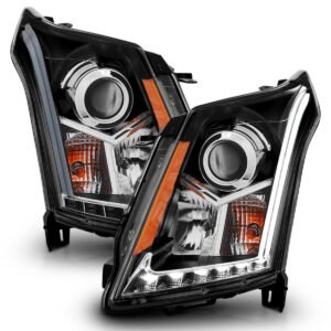 Cadillac SRX 10-14 Projector Headlights Plank Style - Black - Image 2