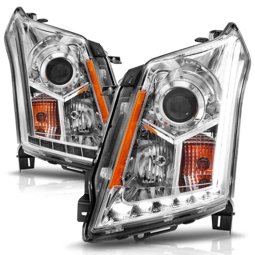 Cadillac SRX 10-14 Projector Headlights Plank Style Chrome