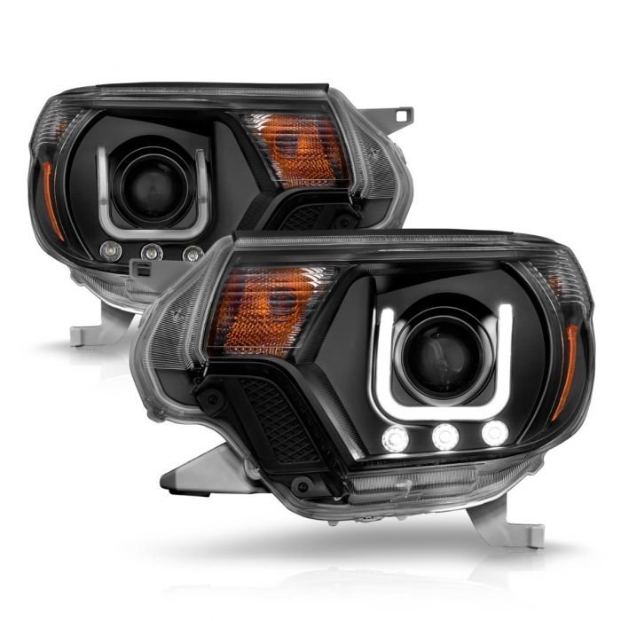 Toyota Tacoma 12-15 Projector Headlights W/ U-bar Black Clear