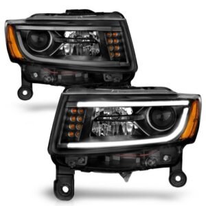 Jeep Grand Cherokee 14-15 Projector Headlights Plank Style Black Housing - Image 2