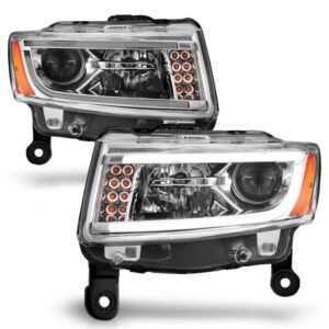 Jeep Grand Cherokee 14-15 Projector Headlights Plank Style Chrome - Image 2