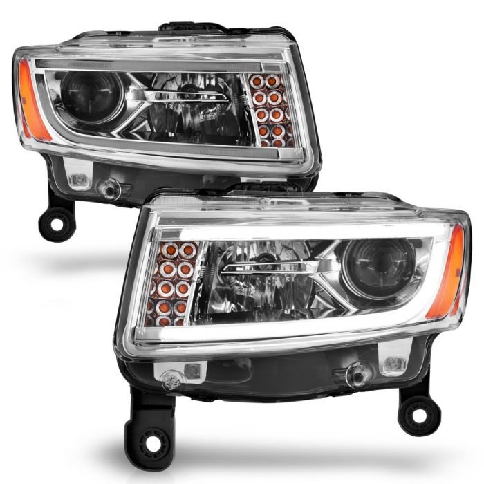 Jeep Grand Cherokee 14-15 Projector Headlights Plank Style Chrome