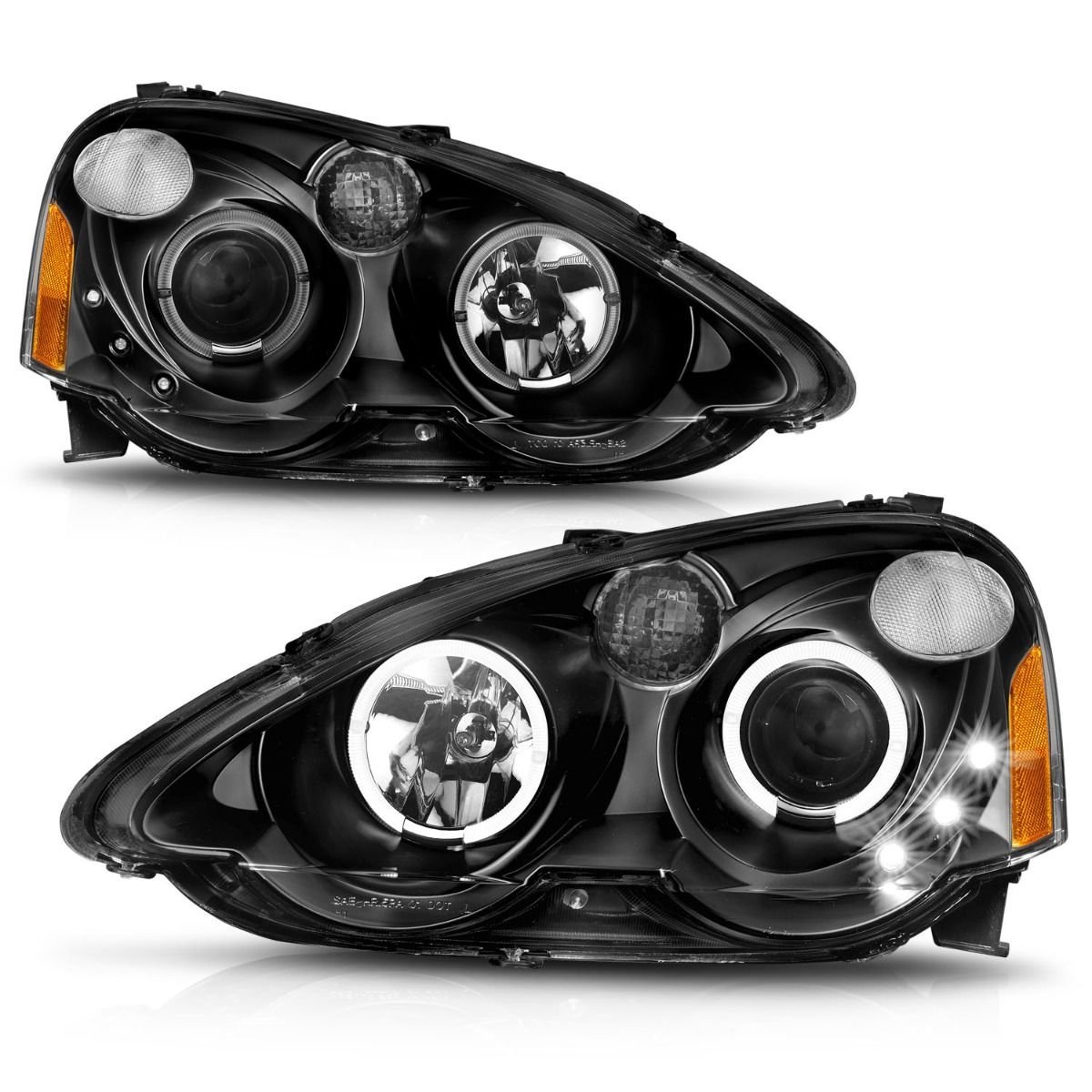 Acura RSX 02-04 Projector Led Halo Headlights Black - Image 2