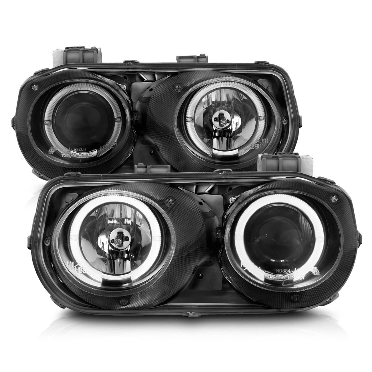 Acura Integra 94-97 Projector Halo Headlights Black - Image 5