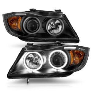 BMW 3 Series E90/E91 06-08 Projector Headlights Black - Image 2