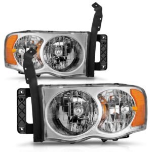 Dodge Ram 1500 02-05 / Ram 2500/3500 03-05 Crystal Headlights Chrome Housing - Image 2