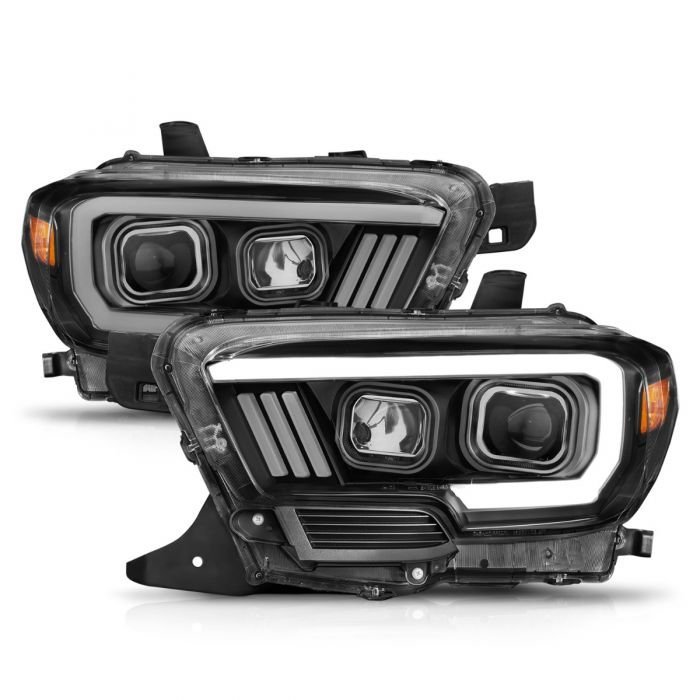 Toyota Tacoma 16-22 Projector Plank Style Headlight Black