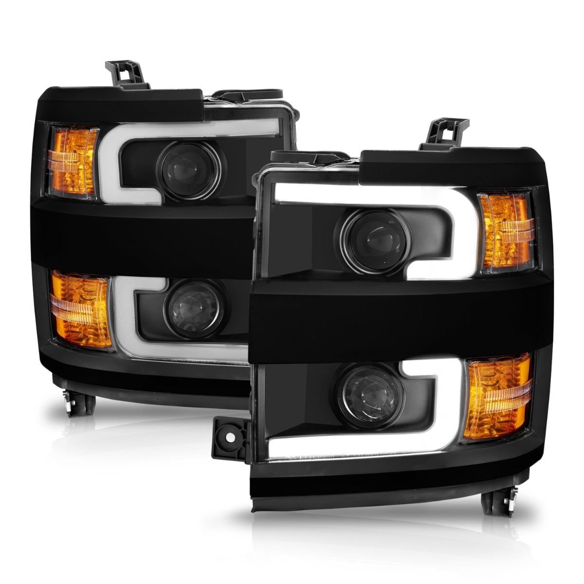 Chevy Silverado 15-19 2500dh/3500hd Projector Plank Headlight - Black - Image 2