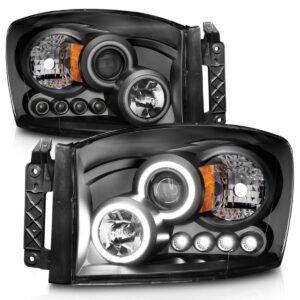 Dodge Ram 1500 06-08 / Ram 2500/3500 06-09 Projector Headlights Black W/ Rx Halo - Image 2