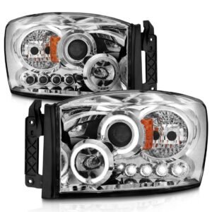 Dodge Ram 1500 06-08 / Ram 2500/3500 06-09 Projector Headlights Chrome Housing - Image 2