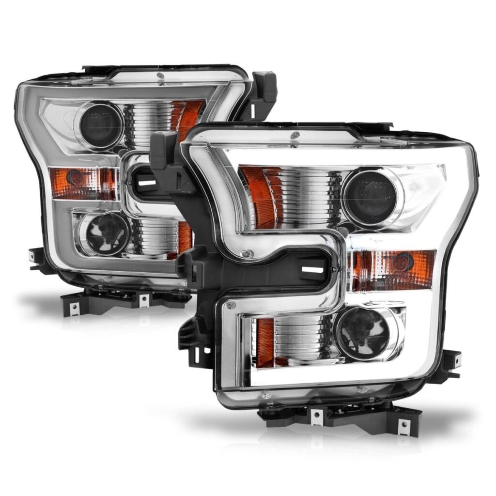 Ford F-150 15-17 Projector Plank Style Headlight Chrome(for Halogen Models Only)