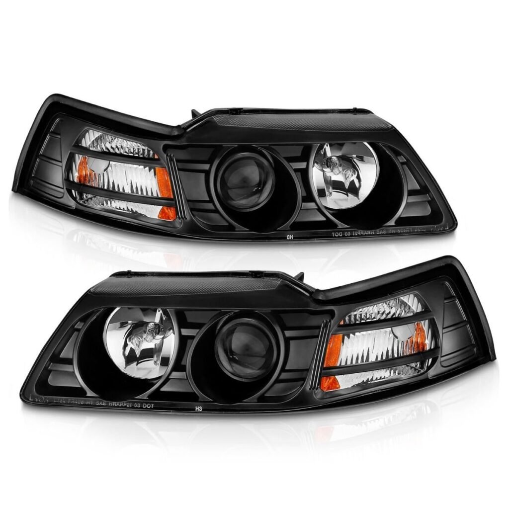 FORD MUSTANG 99-04 PROJECTOR HEADLIGHTS W/ BLACK HOUSING