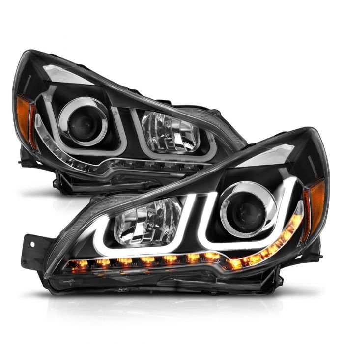 Subaru Outback / Legacy 10-12 Projector Headlights W/ U-bar Light Black Housing