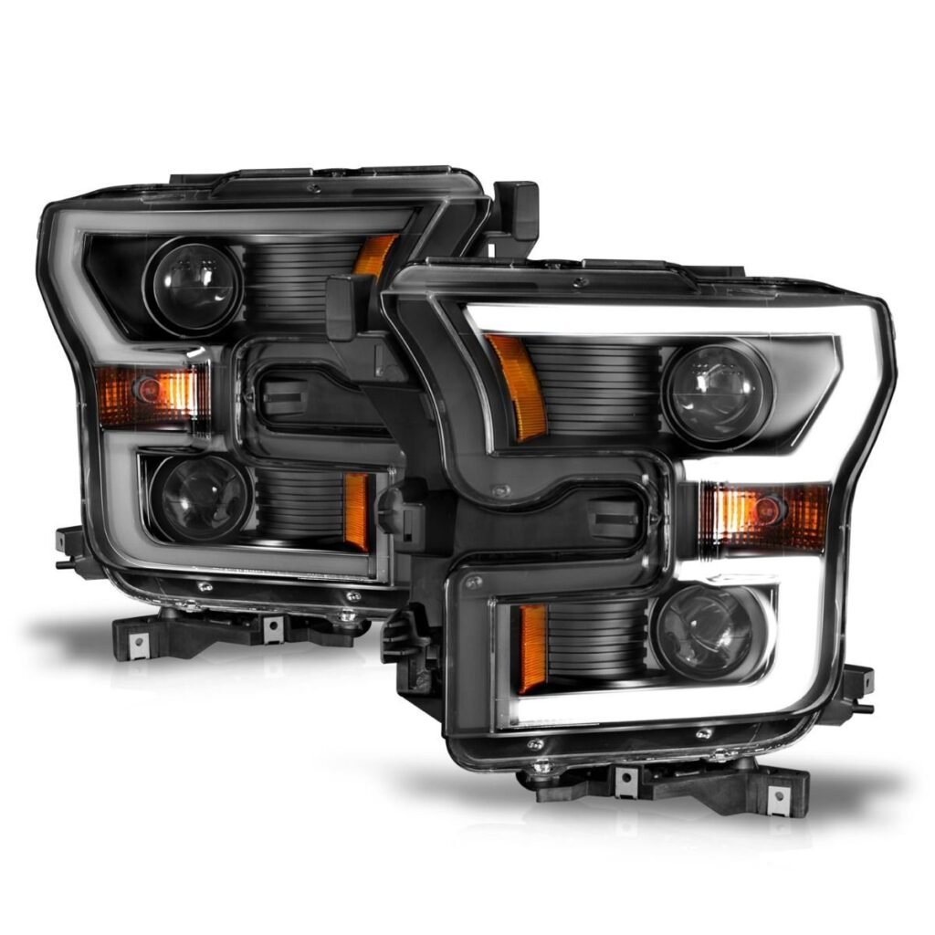 Ford F-150 15-17 Projector Plank Style Headlight Black