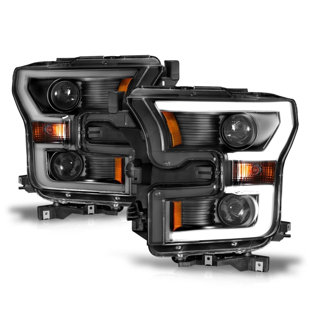 Ford F-150 15-17 Projector Plank Style Headlight Black - Image 2