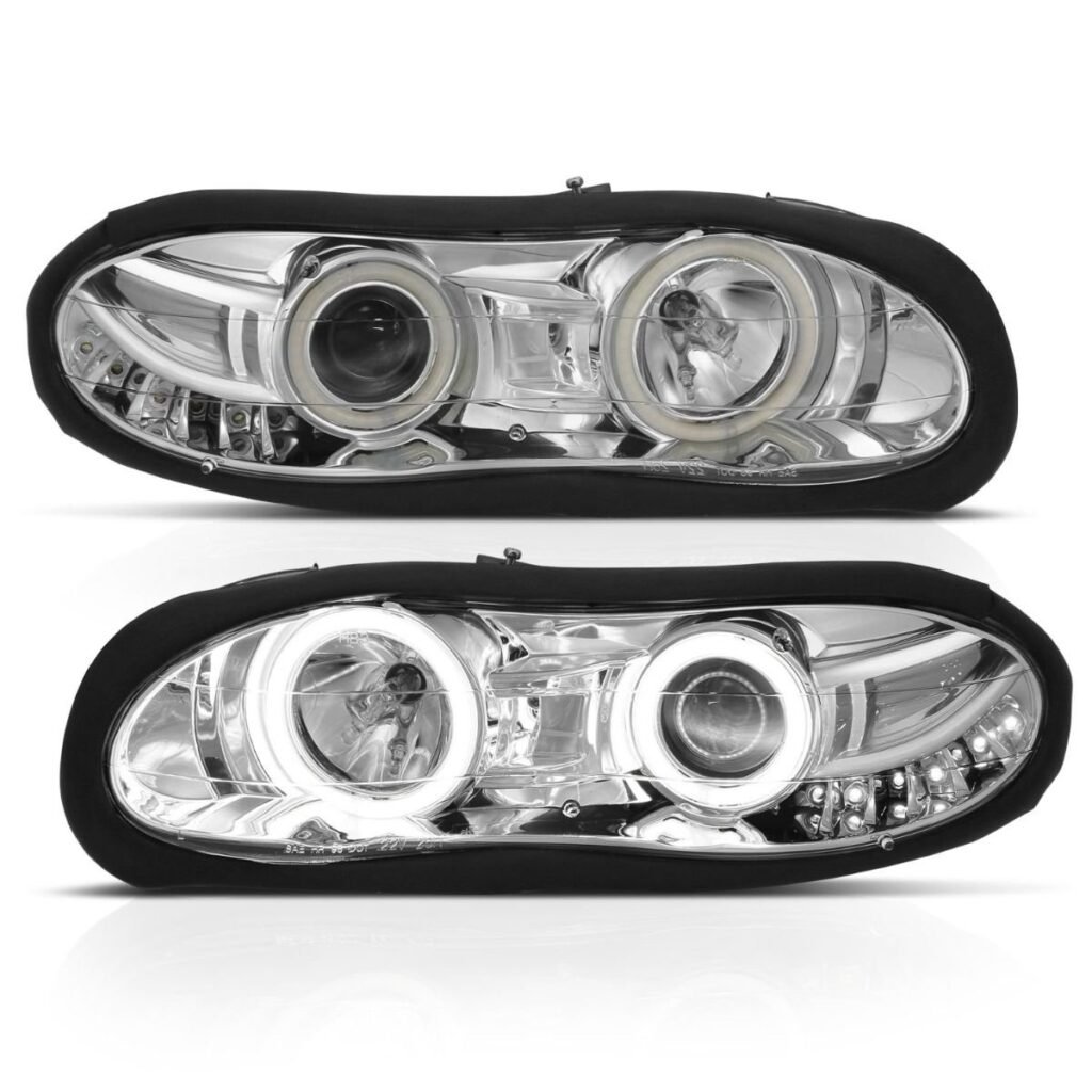 CHEVY CAMARO 98-02 PROJECTOR HEADLIGHTS CHROME W/ RX HALO
