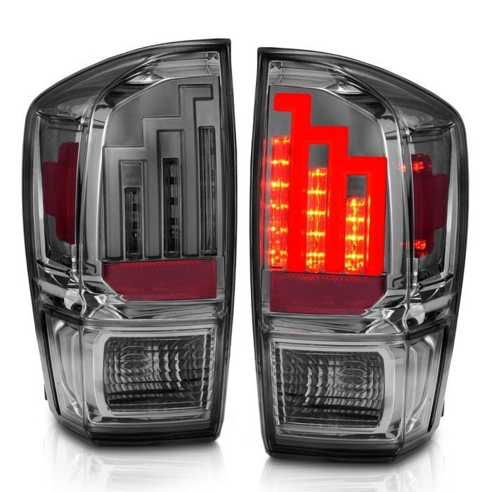 Toyota Tacoma 16-22 Led Tail Light With Chrome Housing Smoke Lens