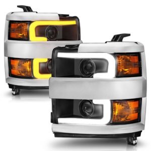 Chevy Silverado 15-19 2500hd/3500hd Projector Switchback Headlights - Black - Image 2